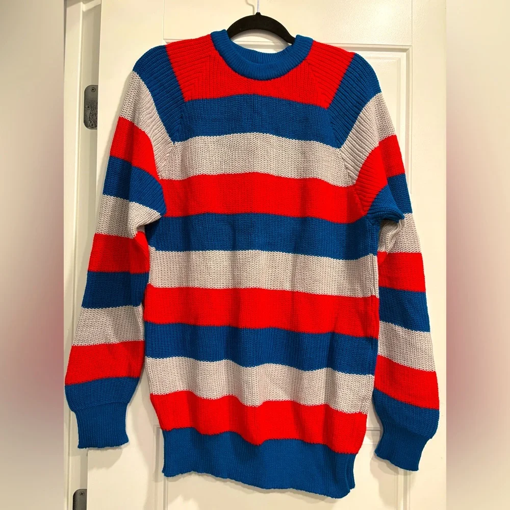 Vintage Van Cort Striped Long Sweater Mens Large Grandpa Oversized NWT Deadstock